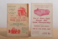 FISHERMEN'S BEND: Two 1957 Programmes from Fishermen's Bend Airstrip/Airfield. 'CLASSIC CARS AND MOTORCYCLES RACES - FISHERMEN'S BEND AIRSTRIP, Saturday and Sunday, 9th and 10th February, 1957' & 'Car & Motor Cycle Quarter Mile Sprint Championships - FIS