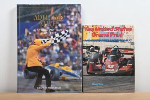 FORMULA 1: Two hardcover books detailing Formula 1 Grand Prix history. 'ADELAIDE ALIVE! - The Grand Prix Years 1985 - 1995' hardcover book