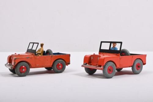 DINKY TOYS: Two Dinky Toys No.340 Land Rover. Orange & burnt orange models