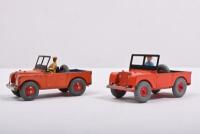 DINKY TOYS: Two Dinky Toys No.340 Land Rover. Orange & burnt orange models