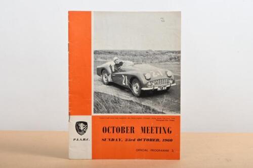 P.I.A.R.C: An original P.I.A.R.C. 'OCTOBER MEETING, SUNDAY, 23rd OCTOBER, 1960' Official Programme