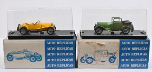 BUGATTI: Two 1:43 scale white metal models by AUTO REPLICAS. 1926 bugatti t23 Town Carriage (a.r. 26) & 1926 Bugatti 23 Skiff