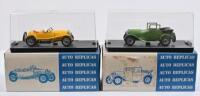 BUGATTI: Two 1:43 scale white metal models by AUTO REPLICAS. 1926 bugatti t23 Town Carriage (a.r. 26) & 1926 Bugatti 23 Skiff