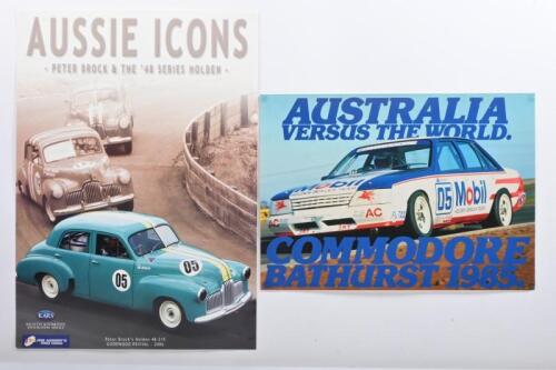 HOLDEN: Two poster related to Holden and Peter Brock. 'AUSSIE ICONS - PETER BROCK & THE '48 SERIES HOLDEN' promotional poster for GOODWOOD REVIVAL - 2006