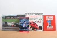 FORMULA 1: Four Formula 1 related items. 'WITH FLYING COLOURS - THE PIRELLI ALBUM OF MOTOR SPORT' by LJK SETRIGHT, DEREK FORSYTH & ROBERT NEWMAN