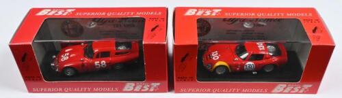 ALFA ROMEO: Two 1:43 scale MODEL BEST Alfa Romeo models. 1963 TZ1 (9067) and 1964 TZ2 (9104)