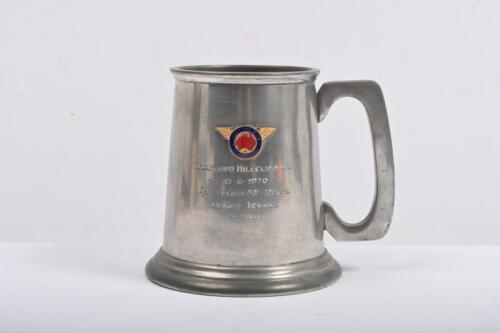 LIGHT CAR CLUB: A pewter cup inscribed with 'LAKELAND HILLCLIMB No26 - 21.6.1970, Sports Cars 1101 - 1500cc' as presented to DENNIS IRVING with a time of 59.55 secs by The Light Car Club Of Australia