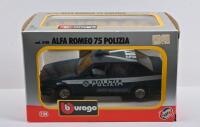 ALFA ROMEO: A 1:24 scale Bburago Alfa Romeo 75 'POLIZIA' model (cod. 0188)