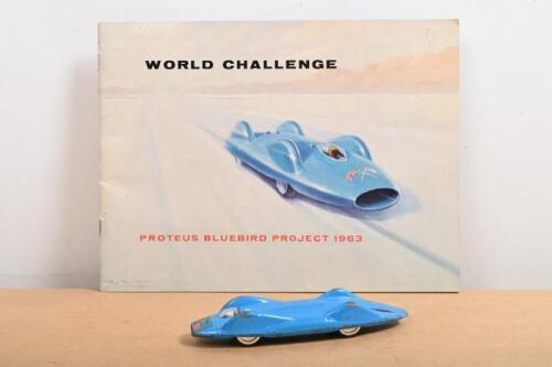SPEED RECORD: Two items related to the Donald Campbell speed record. CORGI TOYS PROTEUS CAMPBELL BLUEBIRD (153) & 1963 'WORLD CHALLENGE - PROTEUS BLUEBIRD PROJECT 1963' booklet