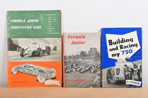 FORMULA JUNIOR: Three literature items related to Formula Junior. 'Formula Junior' hardcover book by John Blunsden