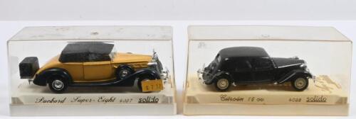 SOLIDO DIECAST: Two 1:43 scale solido (age d'or) model cars. Citroen 15 cv (4032) & Packard Super-Eight (4037)