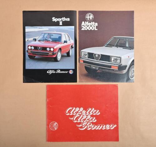 ALFA ROMEO: Three 1970's/1980' Alfa Romeo colour sales brochures. 'Alfetta Alfa Romeo', 'Alfetta 2000L' & Limited Edition 'Sportiva II' brochures