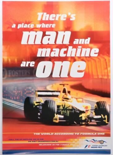 FORMULA 1: A 2002 Formula 1 promotional poster - 'There's a place where man and machine are one'