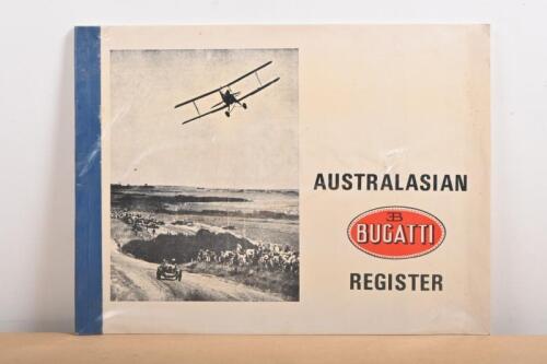 BUGATTI: A 1974 edition of 'AUSTRALASIAN BUGATTI REGISTER' softcover book. Compiled by Bob King