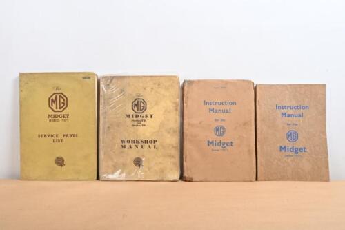 M.G: Four M.G related manuals, parts list and workshop manual. Two copies of 'Instruction Manual for the MG Midget (Series "TC")