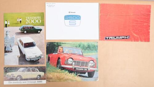 TRIUMPH: A collection of original Triumph sales brochures. 1960's Triumph TR4 & 'Triumph 2500 S' sales brochures