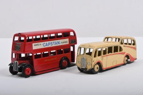 DINKY TOYS: Two Dinky Toys buses. Dinky 291 London Bus & Dinky No.29F Observation Coach