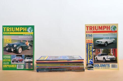 TRIUMPH WORLD: A quantity of issues of the magazine 'TRIUMPH WORLD'. Year range of 1995 to 1999