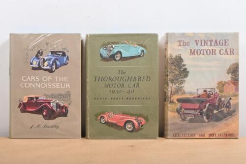 VINTAGE MOTORING: Three hardcover books detailing vintage motoring. 'CARS OF THE CONNOISSEUR' by J.R. Buckley
