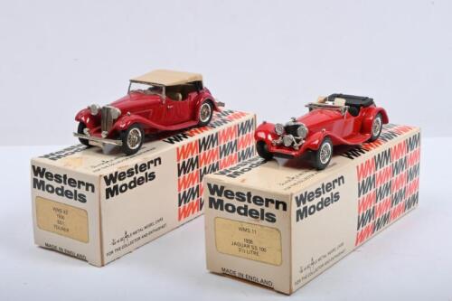 WESTERN MODELS: Two white metal Jaguar models by Western Models. WMS11 Jaguar SS 100 & WMS 43 SS1 Tourer