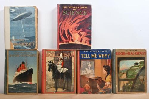 WONDER BOOKS: An assortment of early century children's Wonder Books. Books cover topics such as aircraft, railways, ships, science, soldiers
