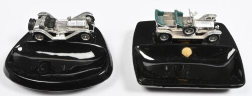 MATCHBOX: Two Matchbox Model of Yesteryear Giftware ashtrays. No.Y15-1 Rolls Royce Silver Ghost 1907 & Y7 1913 Mercer Raceabout