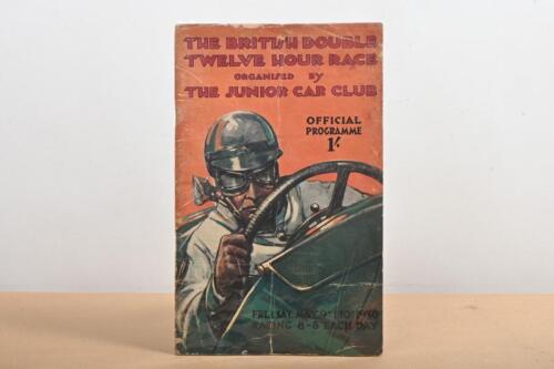 BROOKLANDS: An original May 9th & 10th, 1930 'BRITISH DOUBLE-TWELVE HOUR RACE, BROOKLANDS' Official Programme