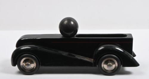 VILAC: A French made Art DEco style black wooden car by VILAC