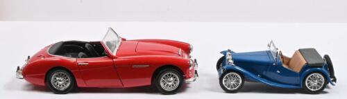 ENGLISH DIECAST: Two scale models detailing English marques. 1:18 scale ERTL 1961 Austin Healey & 1:24 scale MG TF