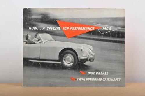 M.G: A 1958 black and white 'NOW... A SPECIAL TOP PERFORMANCE MGA' sales brochure (PUBLICATION No. E.5838)