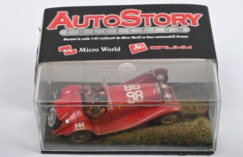 ALFA ROMEO: A Limited Edition BRUMM (AUTO STORY COLLECTION) 1:43 scale Alfa Romeo 2300 8c (AS02) as raced to victory by Nuvolari/Compagnoni at the 1933 Mille Miglia. L.E 958/1500