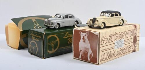 ENGLISH CARS: Two 1:43 scale English car models. Lansdowne Models 1956 M.G. Magnette 'Z' Series (LD.3) & MINIMARQUE "43" 1948 Riley RMB