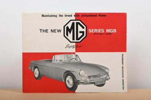 M.G: A 1962 'THE NEW MG SERIES MGB' sales brochure