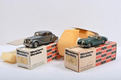 JAGUAR: Two Jaguar 1:43 scale models by Western Models. 1949 Jaguar Mk V Saloon in grey (WMS 41) & 1949 Jaguar XK120 Roadster (WMS 6) in British Racing Green
