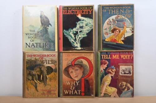 WONDER BOOKS: An assortment of early century children's Wonder Books. Books cover topics such as general knowledge, electricity, nature, the wild