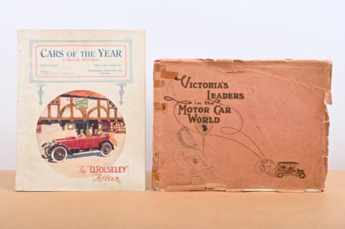 VICTORIA MOTORING: Two publications related to early motoring in Victoria, Australia. Circa early 1900's pictorial display document titled 'VICTORIA'S LEADERS in the MOTOR CAR WORLD'