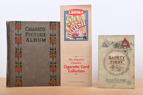 CIGARETTE CARDS: Three complete cigarette card albums. 'SAFETY FIRST' album as issued by W.D. & H.O. WILLS