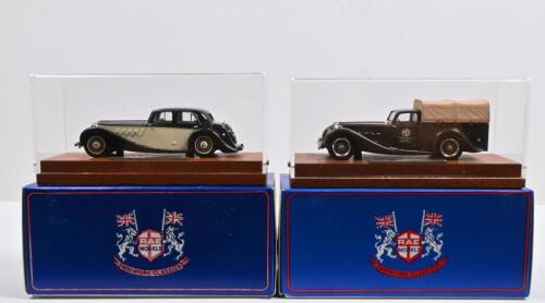 MG: Two 1:43 scale white metal models by RAE Models. MG SA Saloon & MG SA Tickford Pick Up (KED056 F)