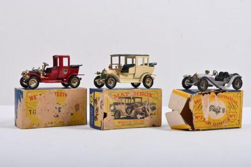 MATCHBOX: Three Matchbox Models of Yesteryear models. Y-3 1910 BENZ LIMOUSINE, , Y-11 1912 Packard Landaulet & Y-7 MERCER 1913 RACEABOUT TYPE 35 J