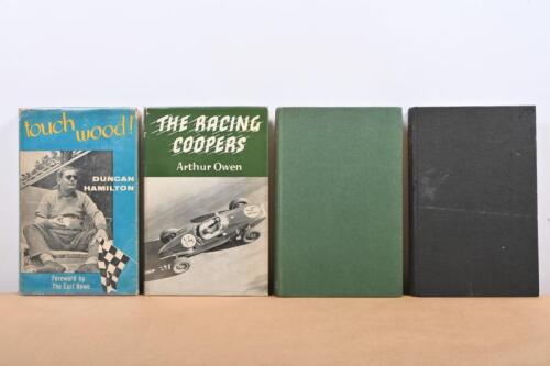 RACING DRIVERS: A small collection of hardcover books detailing Grand Prix driver racing careers. 'THE RACING COOPERS' by Arthur Owen