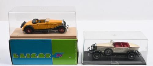EUROPEAN DIECAST: Two 1:43 scale model cars by various model manufacturers. ELIGOR DELAGE D8 1934 CABRIOLET OUVERT (1038) & RIO ISOTTA FRASCHINI