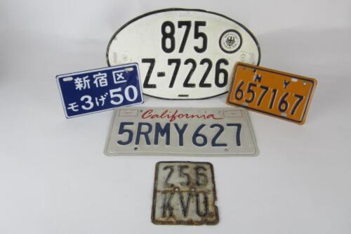 NUMBER PLATES: A collection of international number plates from various countries
