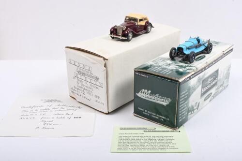M.G: Two M.G 1:43 scale models. Limited Edition 279/600 KENNA MODELS MG TD & Milestones MG NA Bellevue Special 1936
