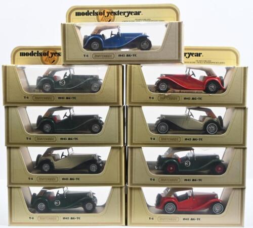MATCHBOX: A collection of Matchbox Model of Yesteryear Y-8 1945 MG-TC models. Road and Race versions
