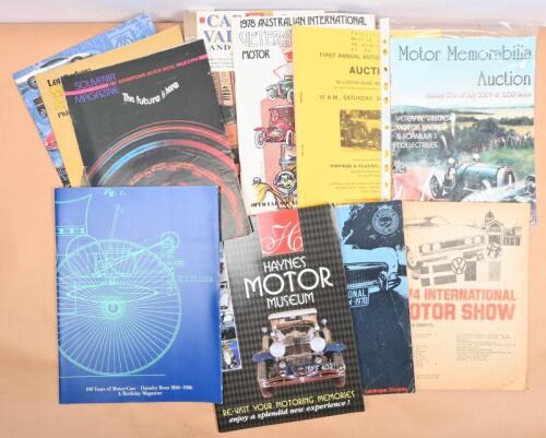 MUSEUMS/MOTOR SHOWS: A collection of motoring literature. Museum Guides, Melbourne International programs & Auction catalogues