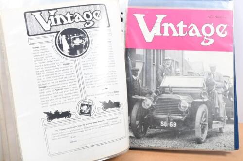 VINTAGE: A blue folder housing eleven issues of the English magazine - 'Vintage'. Consecutive issues include Volume 1, Number 1 to Winter 1972 (Quarterly)