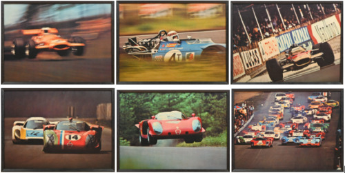 GRAND PRIX/SPORTS CARS: An interesting collection of period colour Grand Prix and Sports Car pictures. Lotus Ford & Alfa Romeo T33 pictures