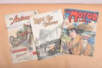 EARLY MOTORING MAGAZINES: Three early motoring magazines. 2nd March 1914 issue of 'The Light Car and Cyclecar' (Vol.III No.67), 'The MOTOR IN AUSTRALIA' magazine, dated June 2, 1924 (VOL. 24-No. 6) & 'The Autocar' magazine from April 24th 1942 (Vol. LXXX
