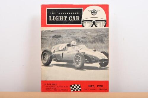 THE AUSTRALIAN LIGHT CAR: A MAY 1960 first issue of 'THE AUSTRALIAN LIGHT CAR' (Vol 1, No. 1.). The official magazine of The LIGHT CAR CLUB OF AUSTRALIA