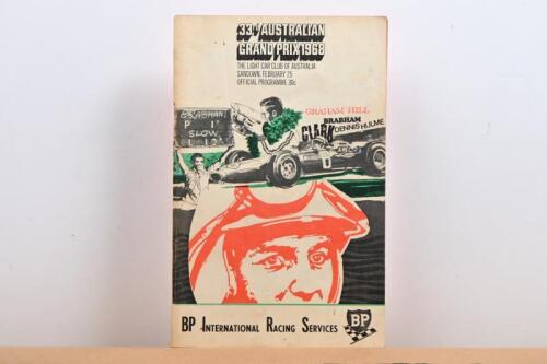 SANDOWN: A '33rd AUSTRALIAN GRAND PRIX 1968 - THE LIGHT CAR CLUB OF AUSTRALIA SANDOWN, FEBRUARY 25' Official Programme